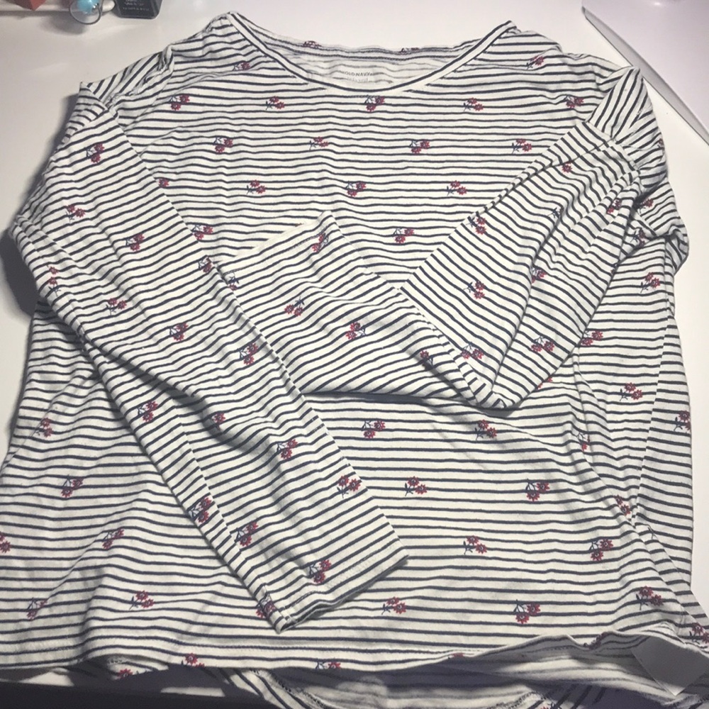 Cute Striped Flower Top